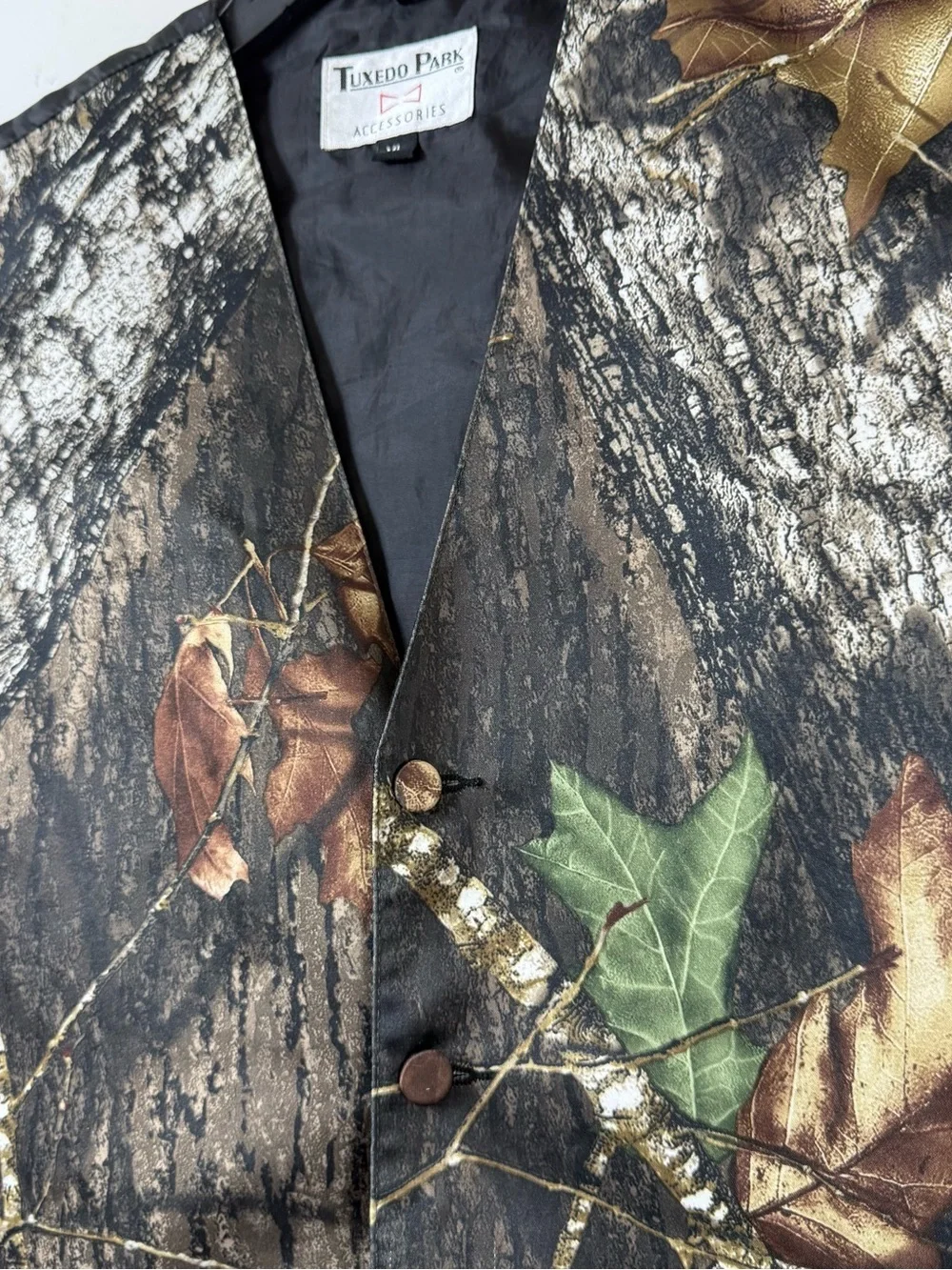 Tuxedo Park Camouflage Tuxedo Vest Size ML Real Tree Camo Wedding Prom